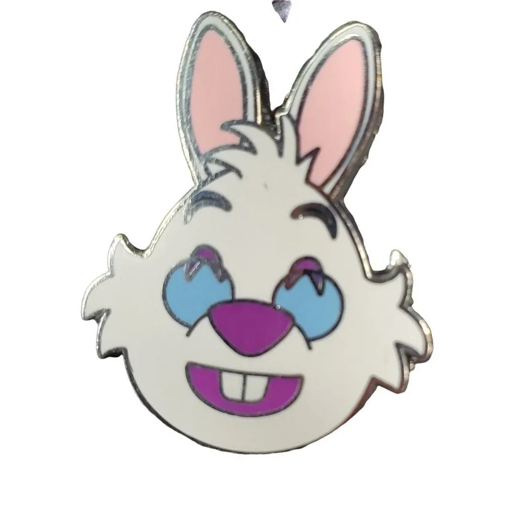 Disney Alice Wonderland Trading Pin White Rabbit Glasses Lapel Pin Brooch Badge